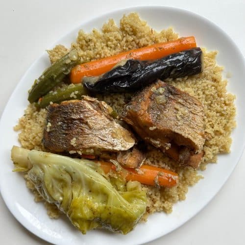 Plat de Thieboudienne blanc sénégalais
